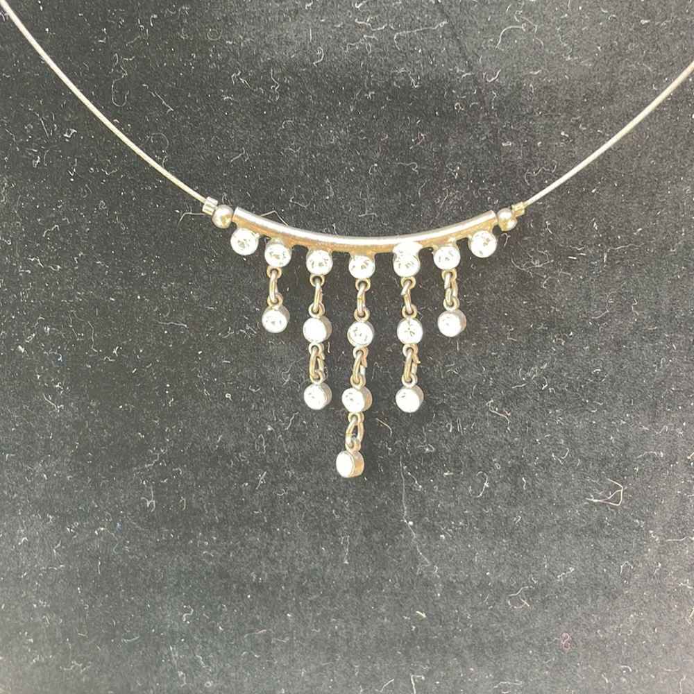 Icicle Rhinestone Choker Necklace - Picture 3 of 6